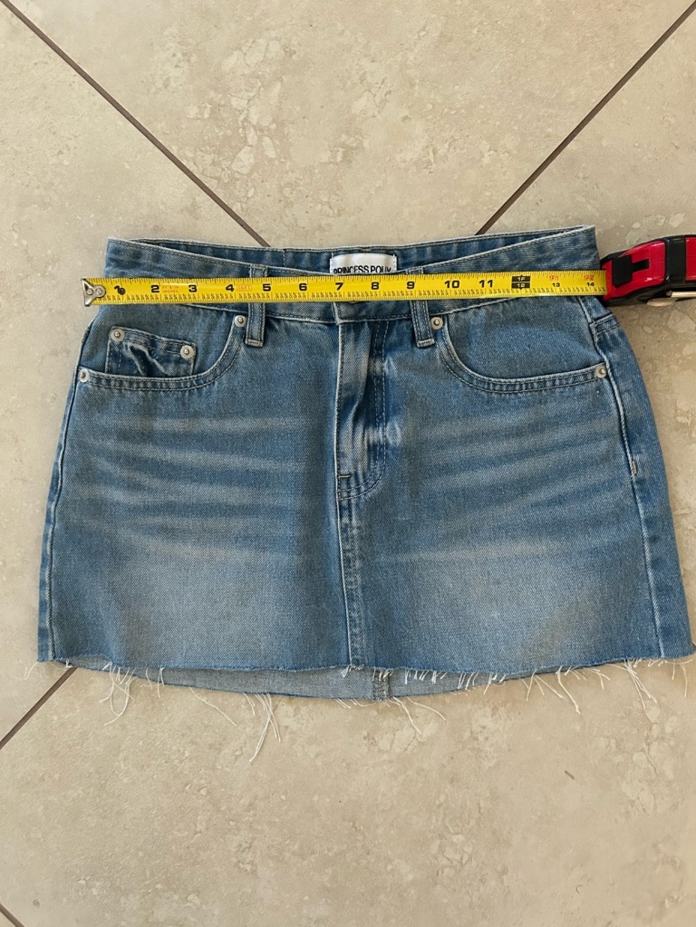 Princess Polly Blue Denim Raw-Hem Mini Skirt - Picture 2 of 4